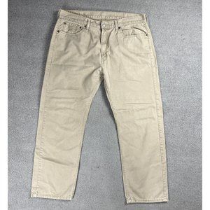 Levis 505 khaki Pants Mens 38x30‎ Regular Fit Beige Slack Casual Work White Tab